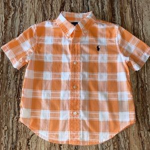 RALPH LAUREN Kids Baby Orange White Button Down